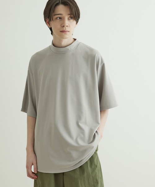 JUNRED（ジュンレッド）の「ラウンドモックネックBIGTシャツ（Tシャツ/カットソー・メンズ・ホワイト/チャコールグレー/ライトグレー・S/M/L）」の10枚目の写真