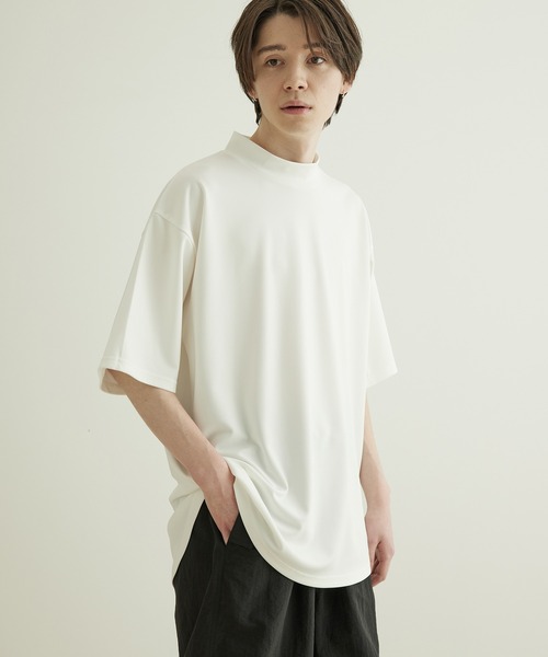 JUNRED（ジュンレッド）の「ラウンドモックネックBIGTシャツ（Tシャツ/カットソー・メンズ・ホワイト/チャコールグレー/ライトグレー・S/M/L）」の15枚目の写真