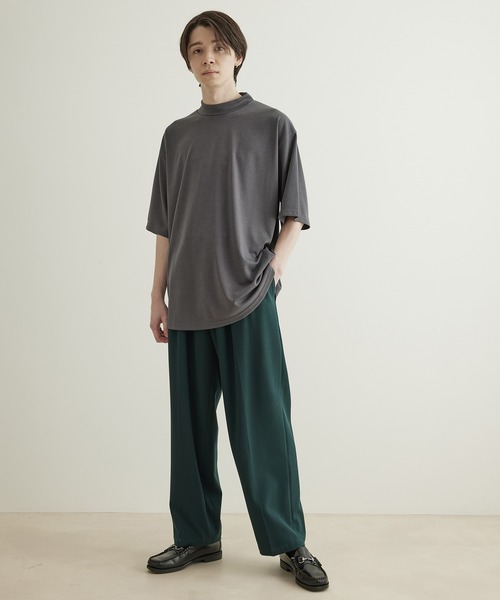 JUNRED（ジュンレッド）の「ラウンドモックネックBIGTシャツ（Tシャツ/カットソー・メンズ・ホワイト/チャコールグレー/ライトグレー・S/M/L）」の9枚目の写真