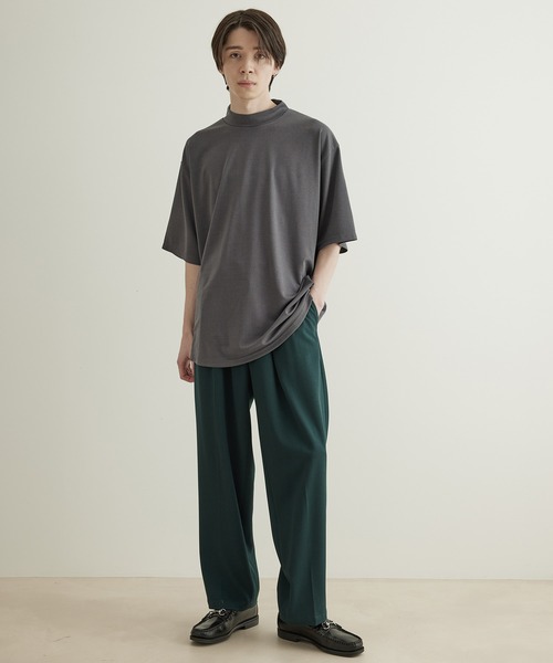 JUNRED（ジュンレッド）の「ラウンドモックネックBIGTシャツ（Tシャツ/カットソー・メンズ・ホワイト/チャコールグレー/ライトグレー・S/M/L）」の8枚目の写真