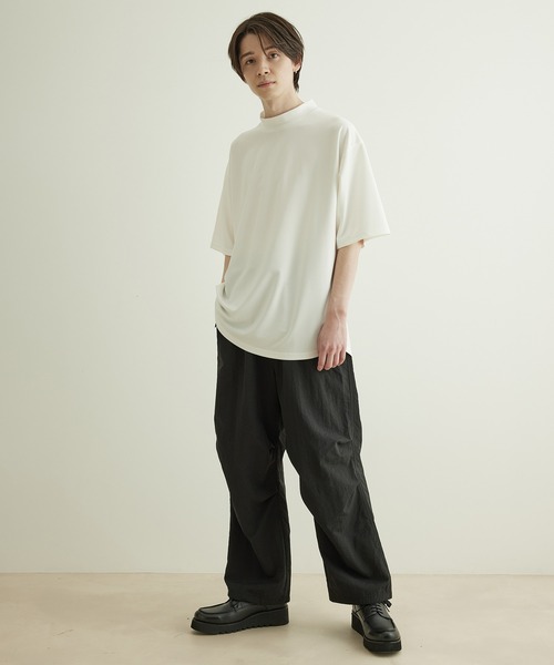 JUNRED（ジュンレッド）の「ラウンドモックネックBIGTシャツ（Tシャツ/カットソー・メンズ・ホワイト/チャコールグレー/ライトグレー・S/M/L）」の11枚目の写真