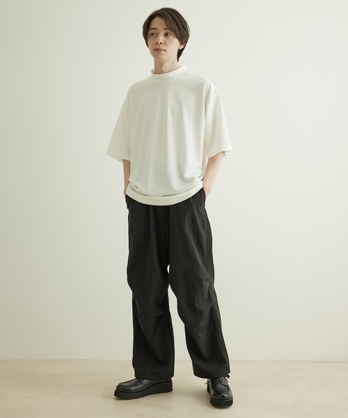 JUNRED（ジュンレッド）の「ラウンドモックネックBIGTシャツ（Tシャツ/カットソー・メンズ・ホワイト/チャコールグレー/ライトグレー・S/M/L）」の5枚目の写真