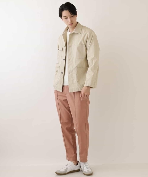 a.v.v（アーヴェヴェ）の「【イージーケア/洗濯機で洗える/ストレッチ】ワイドシルエットカバーオール（カバーオール・メンズ・ブルー/ベージュ・48/46）」の6枚目の写真