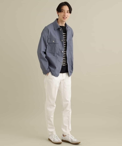 a.v.v（アーヴェヴェ）の「【イージーケア/洗濯機で洗える/ストレッチ】ワイドシルエットカバーオール（カバーオール・メンズ・ブルー/ベージュ・48/46）」の7枚目の写真