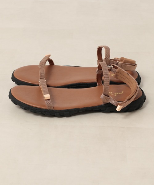 RIVE DROITE（リヴドロワ）の「R.good/アールドットグッド　ベルクロスポサン（サンダル・レディース・ブラック/キャメル・S/M/L）」の15枚目の写真