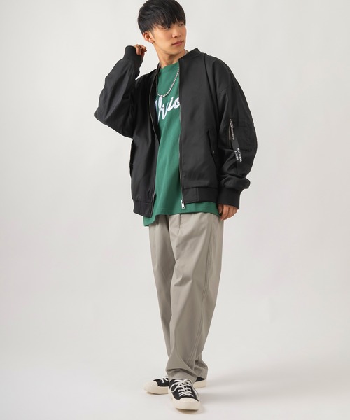 VISION STREET WEAR(ヴィジョンストリートウェア)の「【VISION STREET WEAR/ヴィジョンストリートウェア】アームプリントカレッジロゴ刺繍ロンT/ビッグシルエット(Tシャツ/カットソー・メンズ・ホワイト/アッシュグレー/ネイビー/グリーン・M/L/XL)」の13枚目の写真