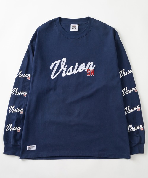 VISION STREET WEAR(ヴィジョンストリートウェア)の「【VISION STREET WEAR/ヴィジョンストリートウェア】アームプリントカレッジロゴ刺繍ロンT/ビッグシルエット(Tシャツ/カットソー・メンズ・ホワイト/アッシュグレー/ネイビー/グリーン・M/L/XL)」の17枚目の写真