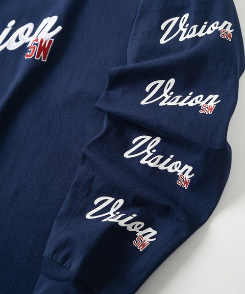 VISION STREET WEAR(ヴィジョンストリートウェア)の「【VISION STREET WEAR/ヴィジョンストリートウェア】アームプリントカレッジロゴ刺繍ロンT/ビッグシルエット(Tシャツ/カットソー・メンズ・ホワイト/アッシュグレー/ネイビー/グリーン・M/L/XL)」の20枚目の写真