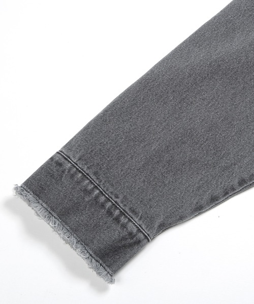 G.O.C（ジーオーシー）の「カットオフ ルーズ デニムジャケット（デニムジャケット・メンズ・ブラック/ライトブルー/グレー・LARGE/MEDIUM）」の11枚目の写真