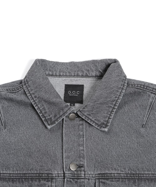 G.O.C（ジーオーシー）の「カットオフ ルーズ デニムジャケット（デニムジャケット・メンズ・ブラック/ライトブルー/グレー・LARGE/MEDIUM）」の13枚目の写真