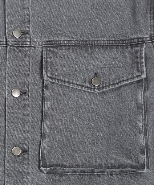 G.O.C（ジーオーシー）の「カットオフ ルーズ デニムジャケット（デニムジャケット・メンズ・ブラック/ライトブルー/グレー・LARGE/MEDIUM）」の15枚目の写真