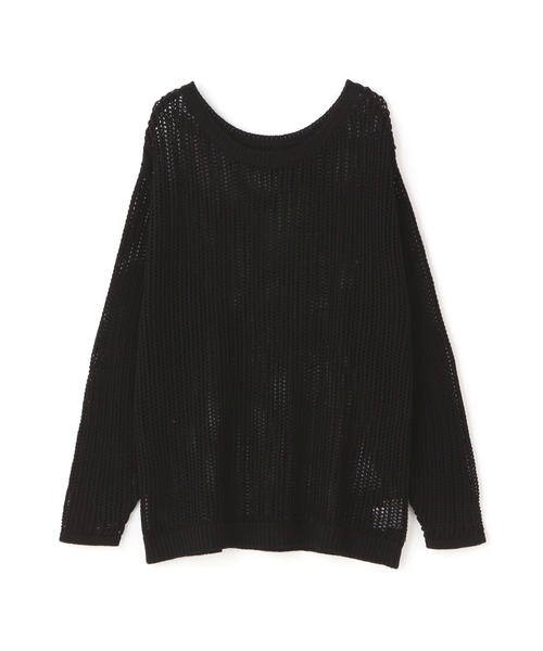 N.(N. Natural Beauty Basic)(エヌエヌナチュラルビューティーベーシック)の「◆メッシュニット(ニット/セーター・レディース・ブラック/オフホワイト/オレンジ・MEDIUM)」の18枚目の写真