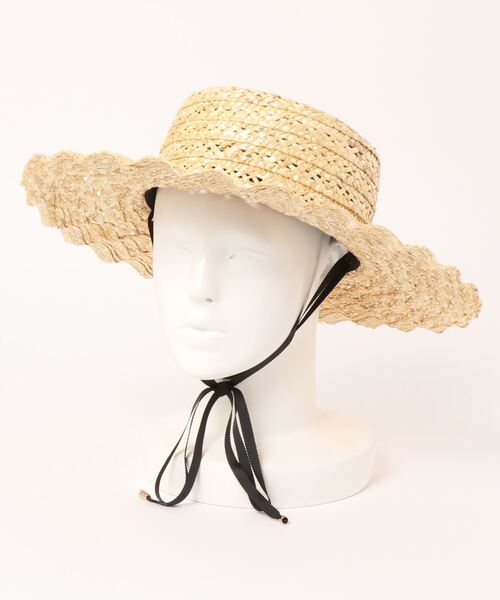 Casselini（キャセリーニ）の「Casselini 透かしなみなみHAT（ハット・レディース・ベージュ/ブラック・FREE）」の6枚目の写真