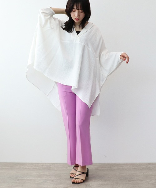 Three Four Time（ｽﾘｰﾌｫｰﾀｲﾑ）の「センタープレスパンツ（その他パンツ・レディース・ピンク/ブラック/アイボリー・FREE）」の4枚目の写真