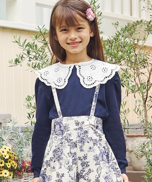 PAUL&JOE(ポールアンドジョー)の「PAUL & JOE(ポール & ジョー) Kids & Junior 付け襟ロンT(Tシャツ/カットソー・キッズ・ピンク/ネイビー/ラベンダー・140cm/120cm/150cm/130cm/160cm)」の2枚目の写真