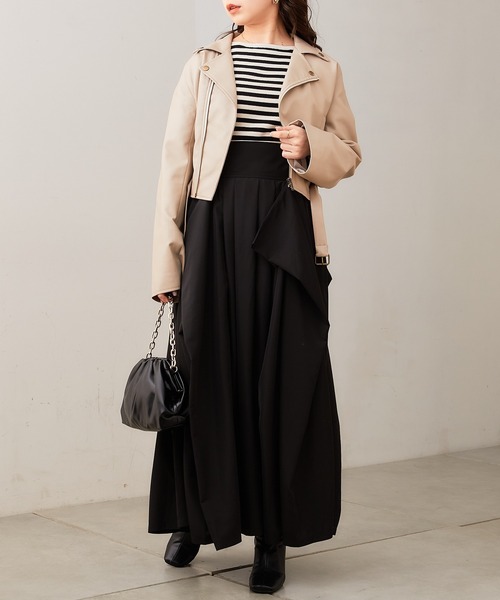 Chico(チコ)の「ショート丈デザインライダースジャケット(ライダースジャケット・レディース・ブラック/ライトベージュ・FREE)」の15枚目の写真