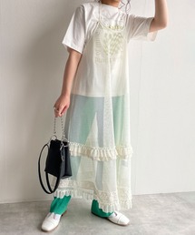 w closet | メッシュフリルホルターネックワンピース(ワンピース)