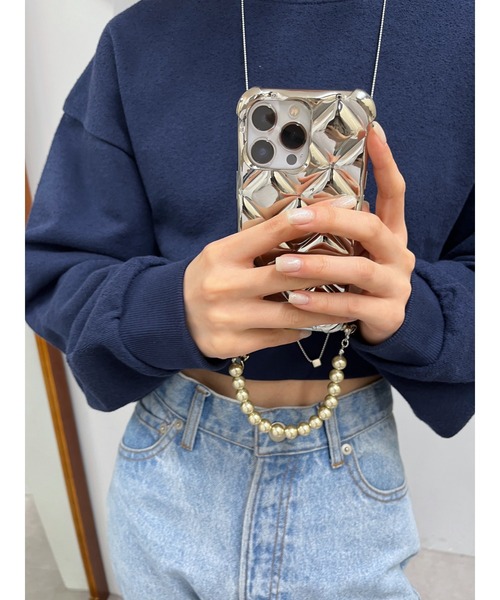 mystic（ミスティック）の「Lara キルティングスマホショルダー (iphone13pro対応）（スマホケース/カバー・レディース・シルバー/クリア/ブラック/アイボリー・ONE SIZE）」の3枚目の写真