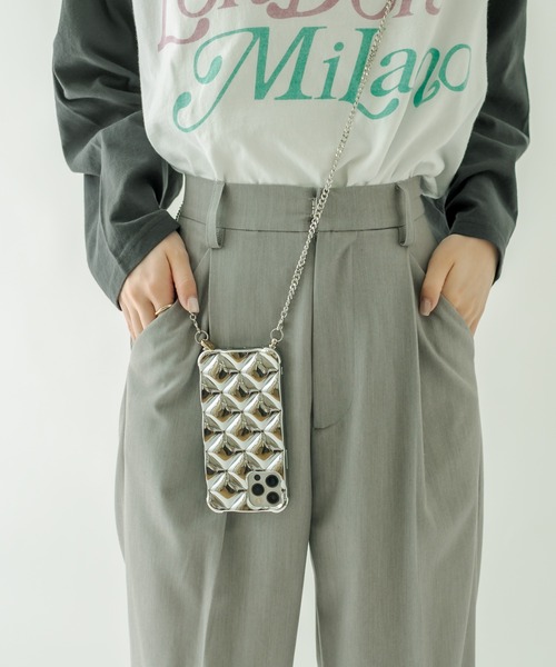 mystic（ミスティック）の「Lara キルティングスマホショルダー (iphone13pro対応）（スマホケース/カバー・レディース・シルバー/クリア/ブラック/アイボリー・ONE SIZE）」の6枚目の写真