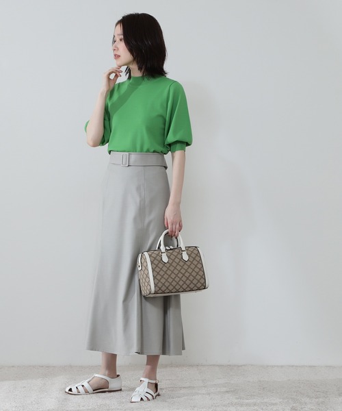 N.（N. Natural Beauty Basic）（エヌエヌナチュラルビューティーベーシック）の「【S Size Line】◆ベルト付フレアスカート（スカート・レディース・グリーン/モカ/ライトベージュ・SMALL/MEDIUM）」の11枚目の写真