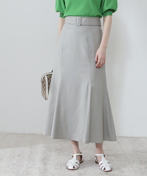 N.（N. Natural Beauty Basic）（エヌエヌナチュラルビューティーベーシック）の「【S Size Line】◆ベルト付フレアスカート（スカート・レディース・グリーン/モカ/ライトベージュ・SMALL/MEDIUM）」の10枚目の写真