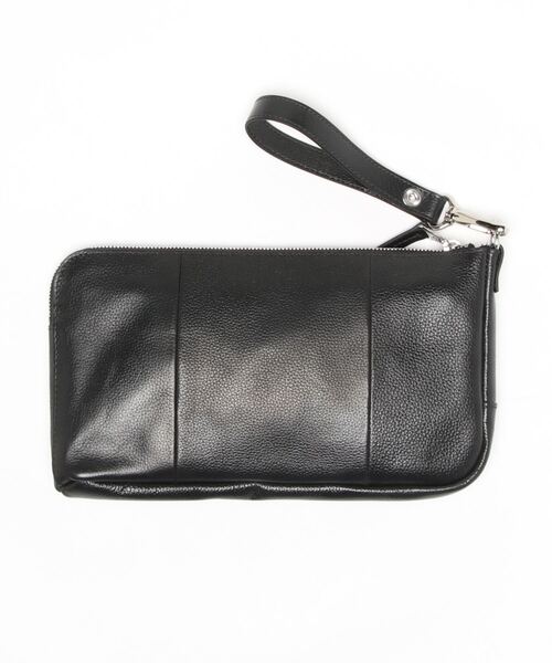 NAUGHTIAM（ノーティアム）の「【NAUGHTIAM/ノーティアム】 レザーミニクラッチバッグ（クラッチバッグ・メンズ・ブラック/ネイビー/キャメル・FREE）」の4枚目の写真