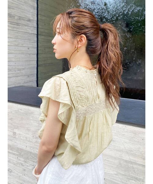 Ungrid（アングリッド）の「コットンノースリフリルブラウス（シャツ/ブラウス・レディース・ミント/ブラック/オフホワイト・FREE）」の10枚目の写真