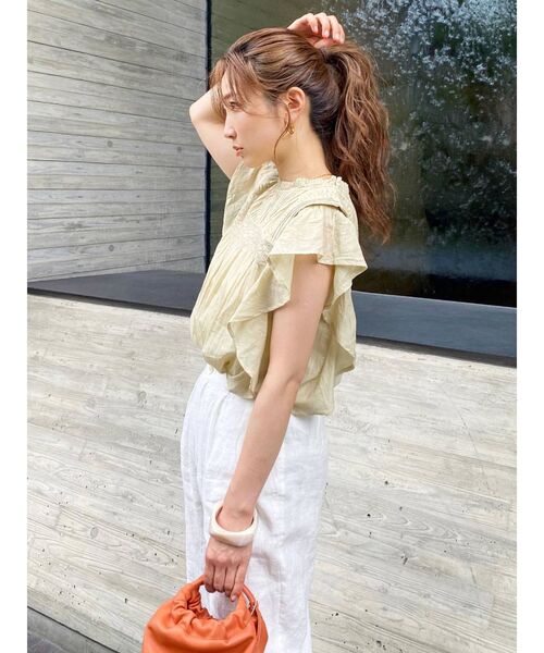 Ungrid（アングリッド）の「コットンノースリフリルブラウス（シャツ/ブラウス・レディース・ミント/ブラック/オフホワイト・FREE）」の11枚目の写真