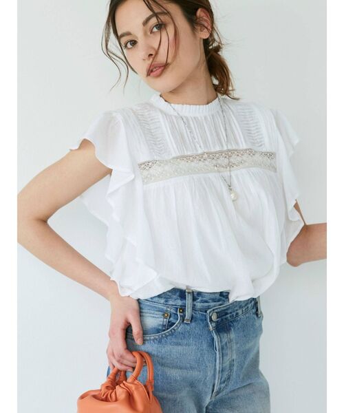 Ungrid（アングリッド）の「コットンノースリフリルブラウス（シャツ/ブラウス・レディース・ミント/ブラック/オフホワイト・FREE）」の18枚目の写真