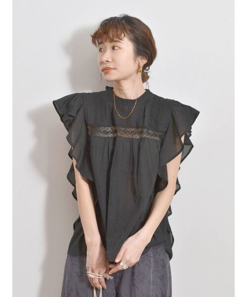 Ungrid ※ 新品　ノースリフリルブラウス コットンノースリフリルブラウス（シャツ/ブラウス）｜Ungrid（アン