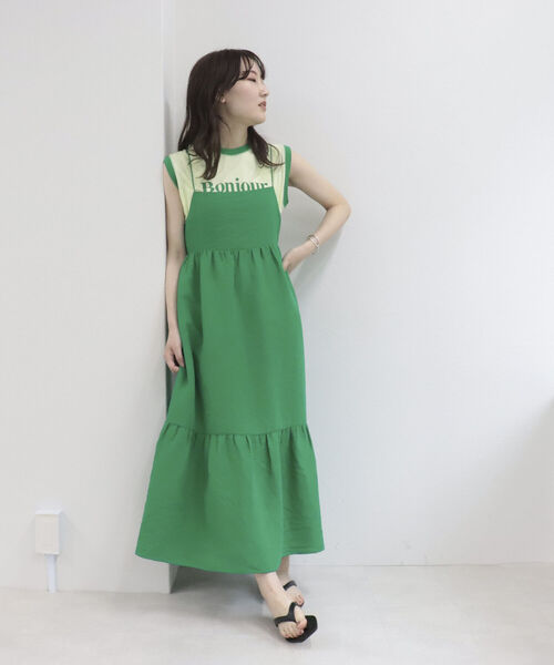 fredy emue（フレディエミュ）の「後ろレースアップキャミワンピース（ワンピース・レディース・グリーン/ブラック・38）」の16枚目の写真