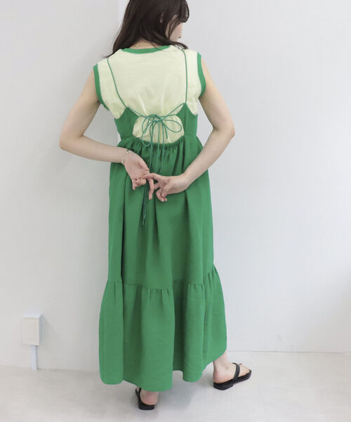 fredy emue（フレディエミュ）の「後ろレースアップキャミワンピース（ワンピース・レディース・グリーン/ブラック・38）」の19枚目の写真