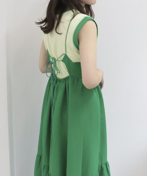 fredy emue（フレディエミュ）の「後ろレースアップキャミワンピース（ワンピース・レディース・グリーン/ブラック・38）」の21枚目の写真