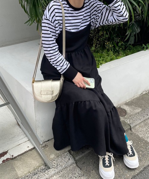 fredy emue（フレディエミュ）の「後ろレースアップキャミワンピース（ワンピース・レディース・グリーン/ブラック・38）」の5枚目の写真