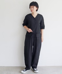 yuni リネン オールインワン AMBIDEX Store △○リネン オールインワン(F クロ): yuni