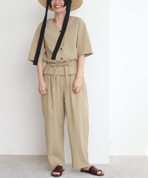 yuni リネン オールインワン AMBIDEX Store △○リネン オールインワン(F クロ): yuni