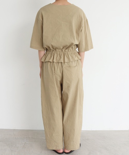 yuni（ユニ ）の「○Tencel Linen stretch all-in-one（つなぎ