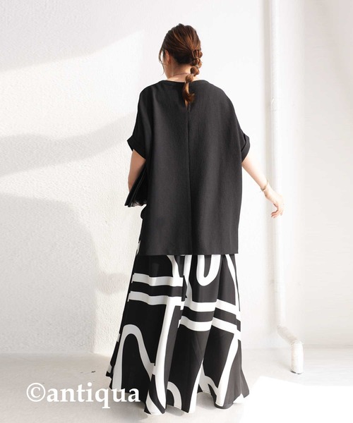 antiqua(アンティカ)の「アート柄フレアスカート(スカート・レディース・ブラック・FREE)」の12枚目の写真