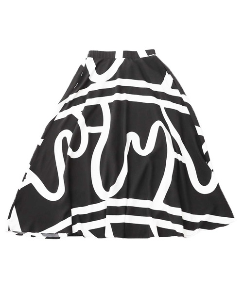 antiqua(アンティカ)の「アート柄フレアスカート(スカート・レディース・ブラック・FREE)」の13枚目の写真