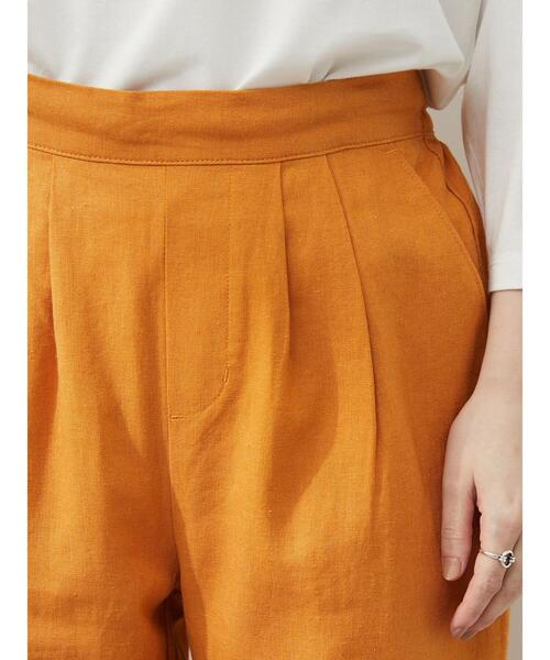 Green　Parks（グリーンパークス）の「ベルギーリネン混 テーパードパンツ（その他パンツ・レディース・ブラック/オレンジ/ライトベージュ/ブルー・FREE）」の8枚目の写真