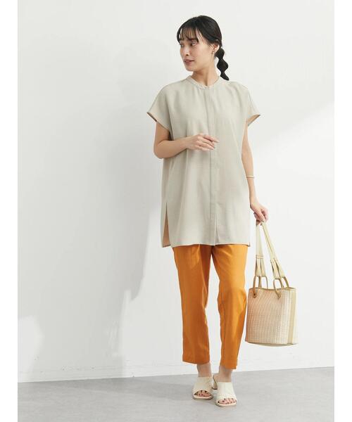 Green　Parks（グリーンパークス）の「ベルギーリネン混 テーパードパンツ（その他パンツ・レディース・ブラック/オレンジ/ライトベージュ/ブルー・FREE）」の11枚目の写真