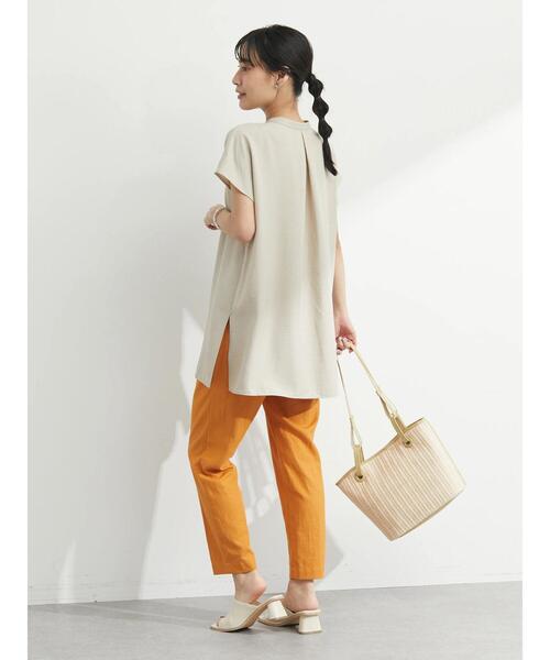 Green　Parks（グリーンパークス）の「ベルギーリネン混 テーパードパンツ（その他パンツ・レディース・ブラック/オレンジ/ライトベージュ/ブルー・FREE）」の13枚目の写真