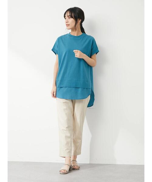 Green　Parks（グリーンパークス）の「ベルギーリネン混 テーパードパンツ（その他パンツ・レディース・ブラック/オレンジ/ライトベージュ/ブルー・FREE）」の21枚目の写真