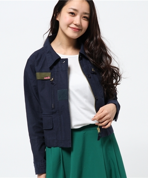 WHO'S WHO gallery(フーズフーギャラリー)の「【mil4th】ショートF2ジャケット(ミリタリージャケット・レディース・オリーブ/ネイビー・FREE)」の1枚目の写真