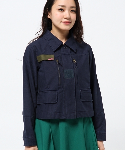 WHO'S WHO gallery(フーズフーギャラリー)の「【mil4th】ショートF2ジャケット(ミリタリージャケット・レディース・オリーブ/ネイビー・FREE)」の3枚目の写真