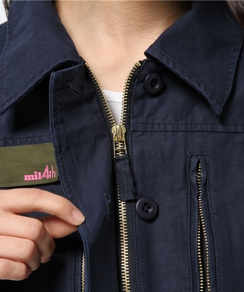 WHO'S WHO gallery(フーズフーギャラリー)の「【mil4th】ショートF2ジャケット(ミリタリージャケット・レディース・オリーブ/ネイビー・FREE)」の10枚目の写真
