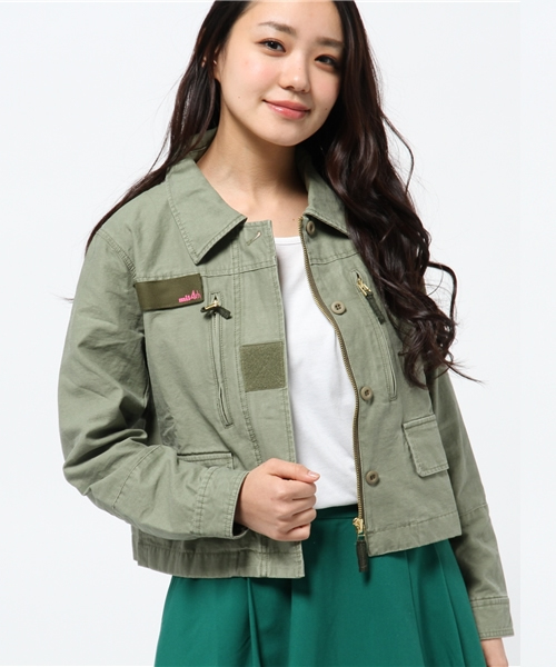 WHO'S WHO gallery(フーズフーギャラリー)の「【mil4th】ショートF2ジャケット(ミリタリージャケット・レディース・オリーブ/ネイビー・FREE)」の13枚目の写真