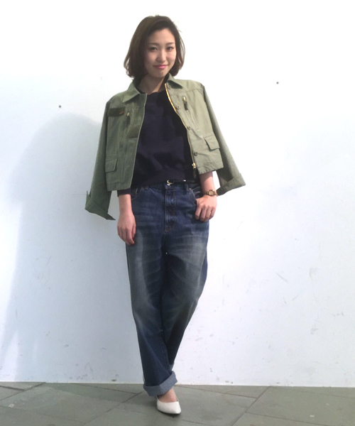 WHO'S WHO gallery(フーズフーギャラリー)の「【mil4th】ショートF2ジャケット(ミリタリージャケット・レディース・オリーブ/ネイビー・FREE)」の14枚目の写真