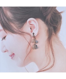 【musk】葉×天然石のピアス(MA)
