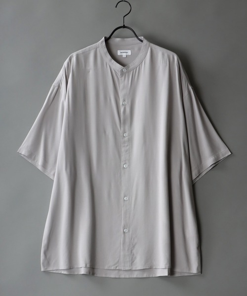 SITRY（シトリー）の「レーヨンバンドカラー シャツ＆ハーフパンツ セットアップ（ルームウェア/パジャマ・メンズ・ブラック/ベージュ/ネイビー/グレー/ブラック系その他/グレー系その他/ブルー系その他・M/L）」の8枚目の写真